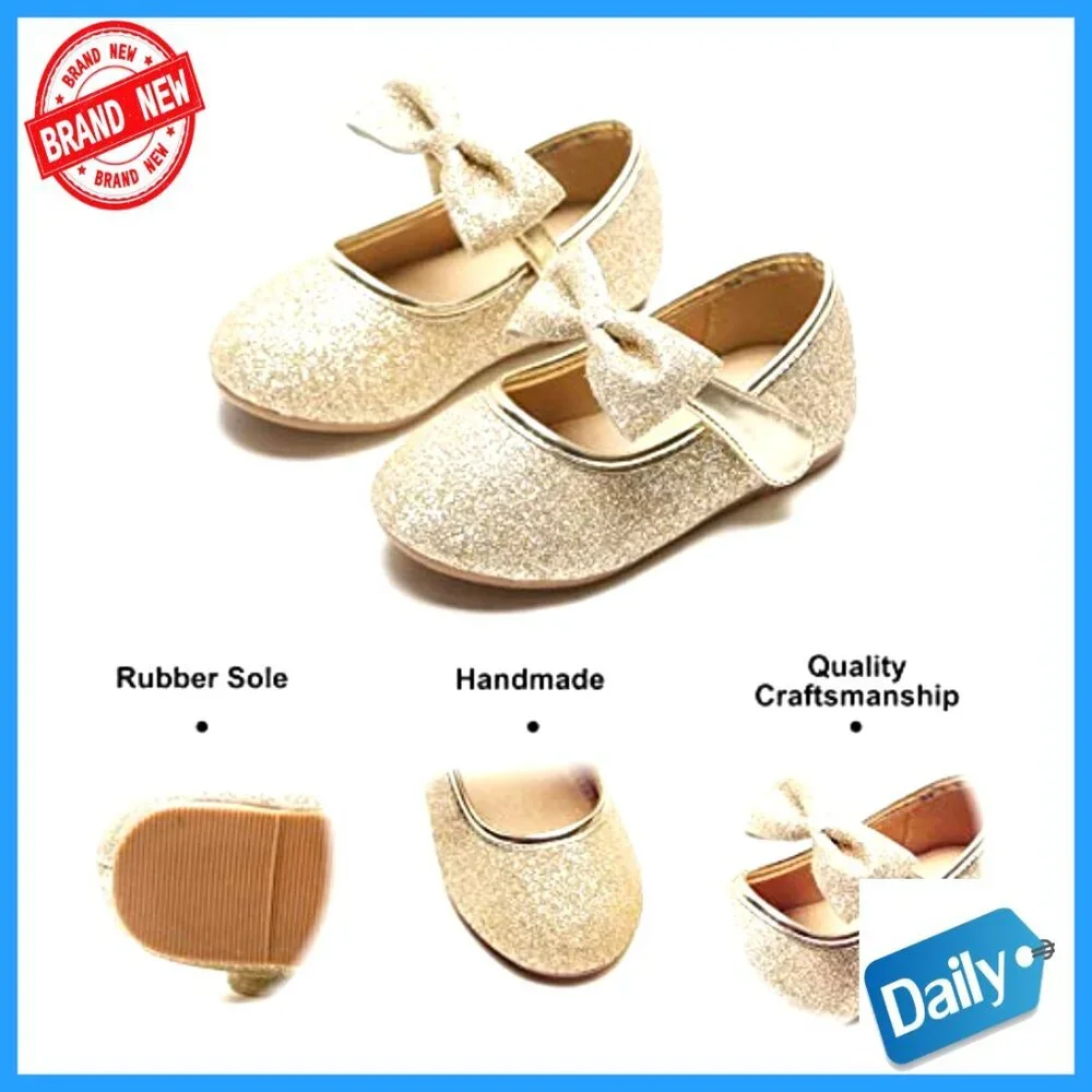 Toddler Girls Mary Jane Flats Ballet Shoes Flower Girl Wedding Party